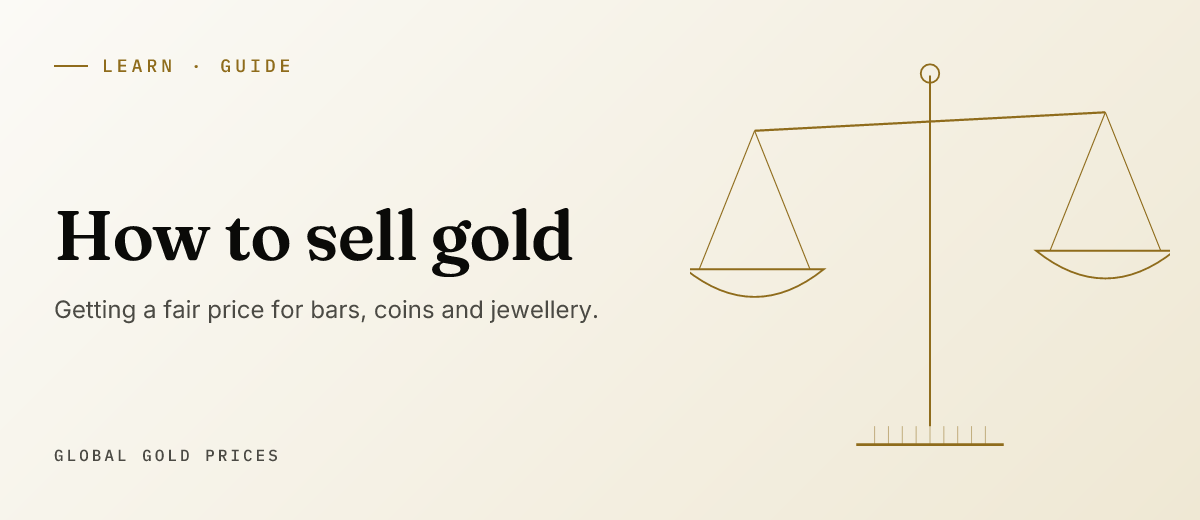 Illustrated cover for the guide How to sell gold